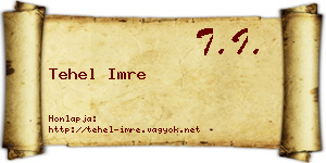 Tehel Imre névjegykártya